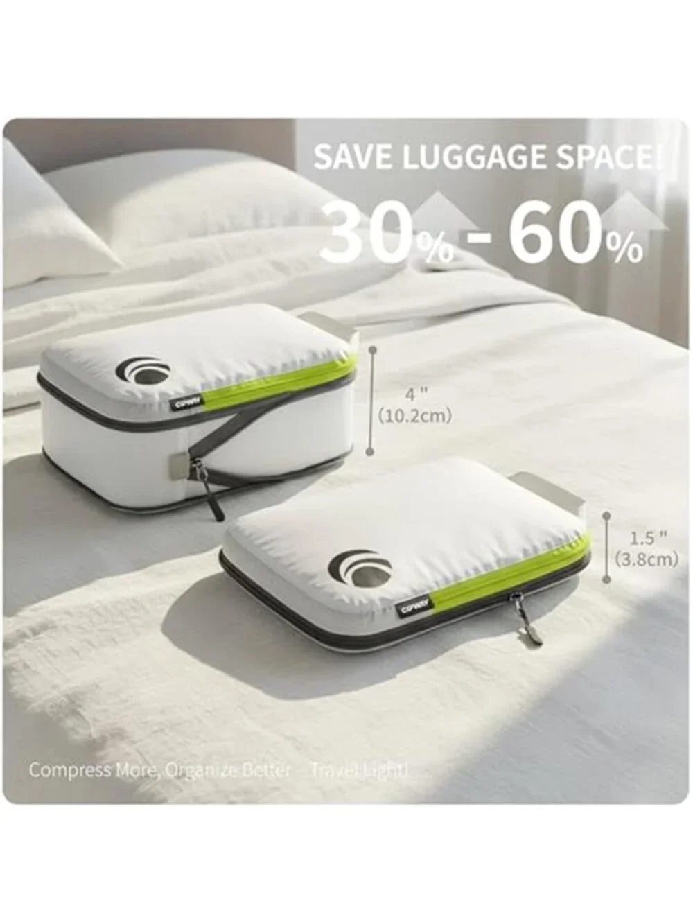 Compression Packing Cubes Travel Organizer Set Luggage Storage Bags 5 Piece